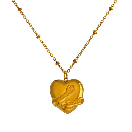 Heart embrace pendant collar necklace women - product image