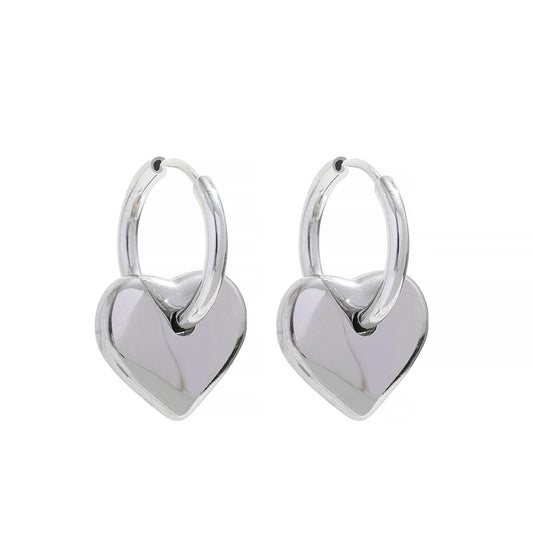 Heart huggie abstract golden fashion hoop earrings - product image
