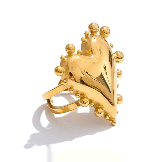 Heart love cast finger ring - product image