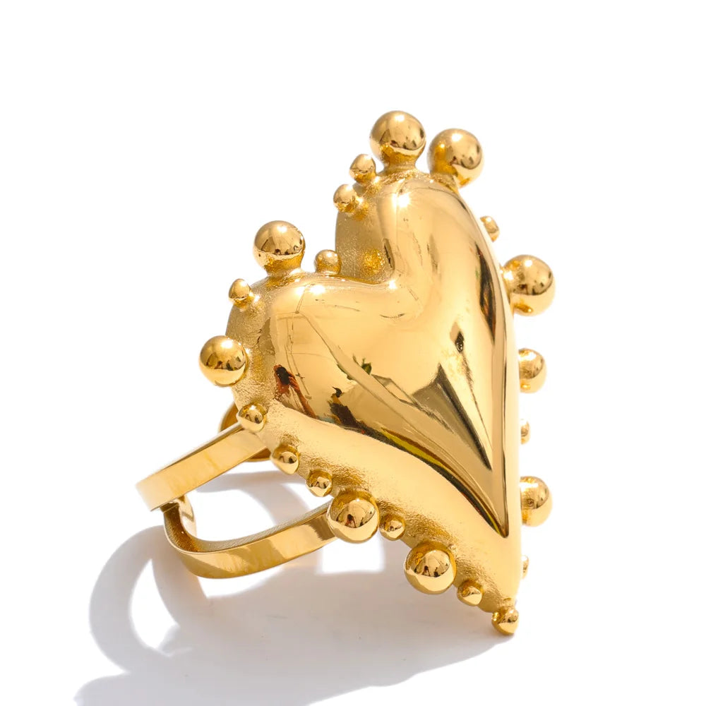 Heart love cast finger ring - product image