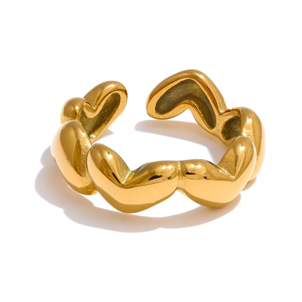Heart love casting open band popular fashion ring - product image