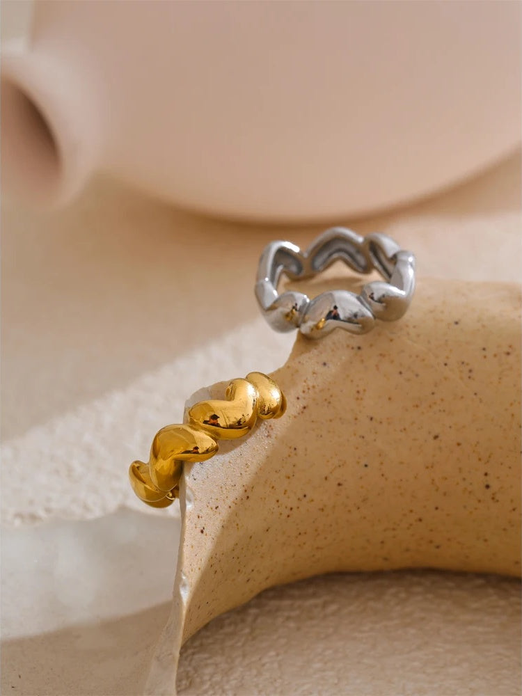 Heart love casting open band popular fashion ring - product image