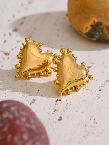 Heart love casting stud earrings fashion - product image