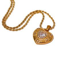 Heart Love CZ Pendant Necklace Cubic Zirconia