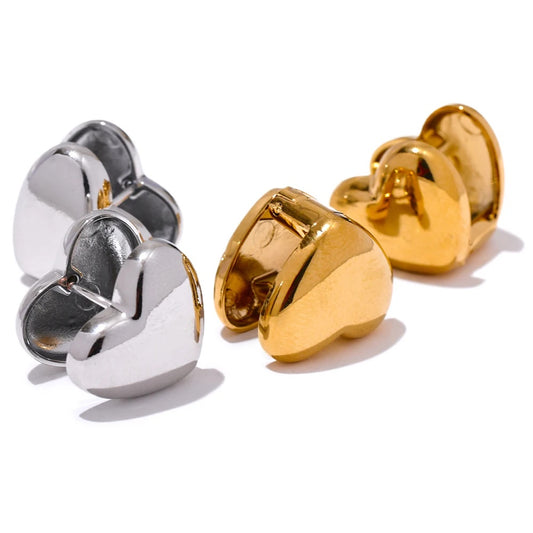Heart love double face stud earrings - product image