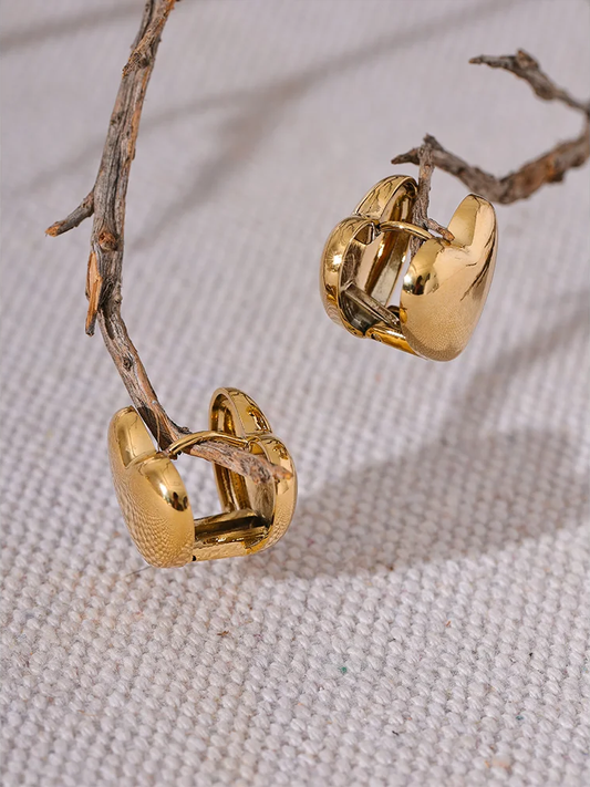 Heart love double face stud earrings - product image