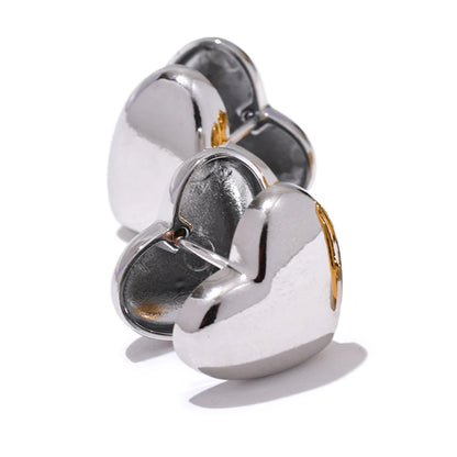 Heart love double face stud earrings - product image