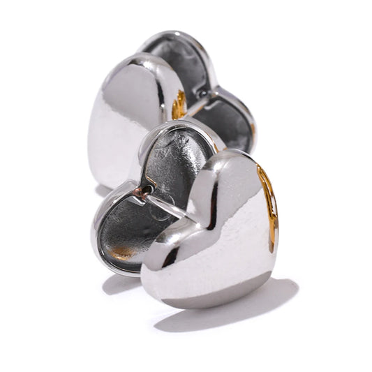 Heart love double face stud earrings - product image