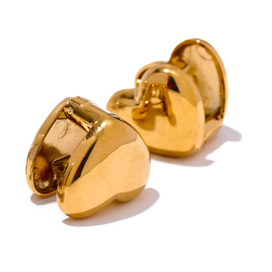 Heart love double face stud earrings - product image