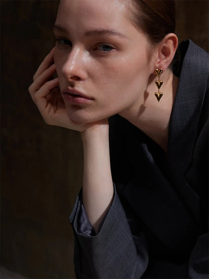 Heart love drop dangle earrings women - product image