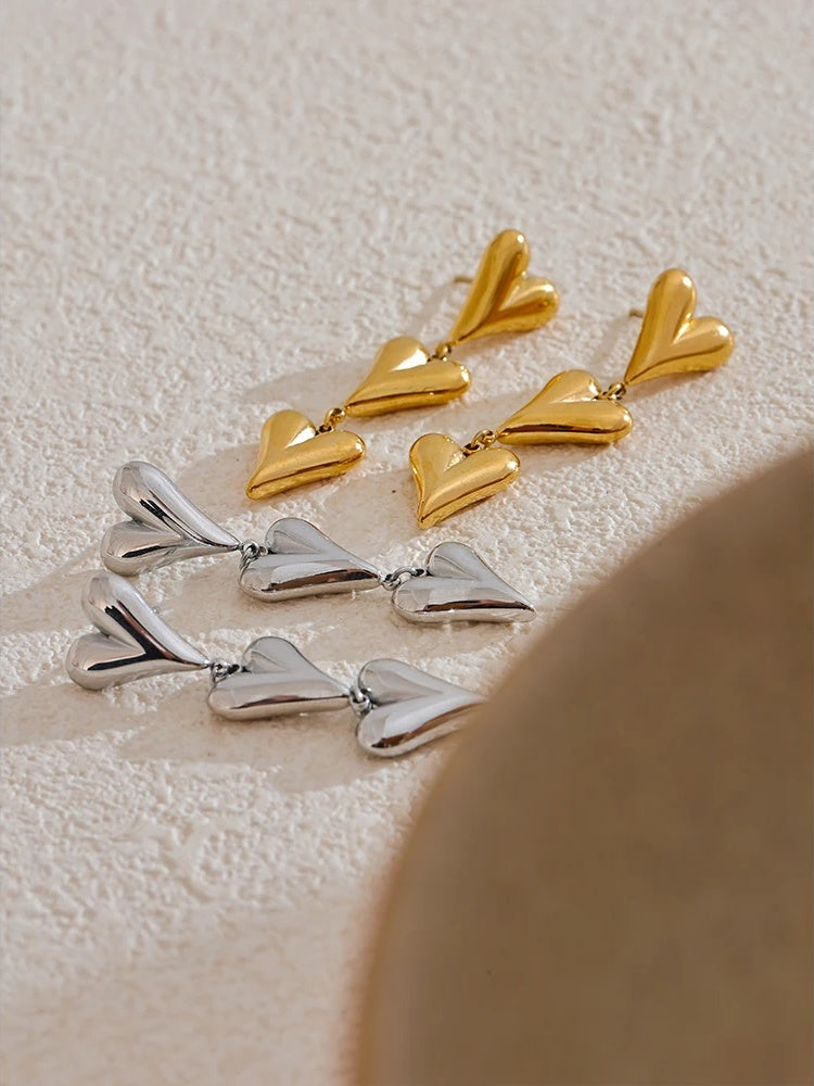 Heart love drop dangle earrings women - product image