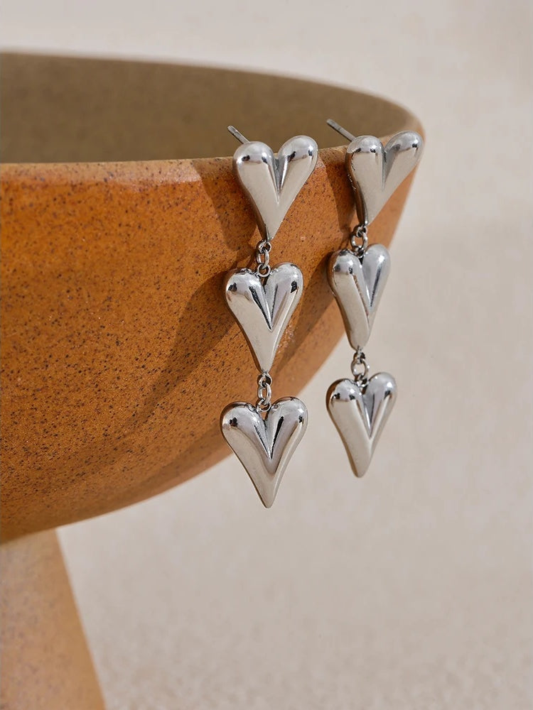 Heart love drop dangle earrings women - product image