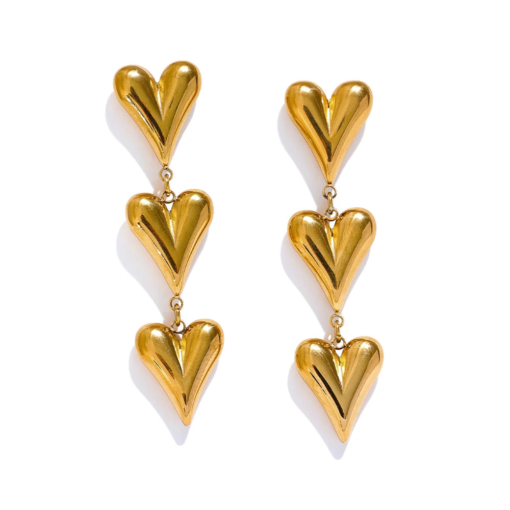 Heart love drop dangle earrings women - product image