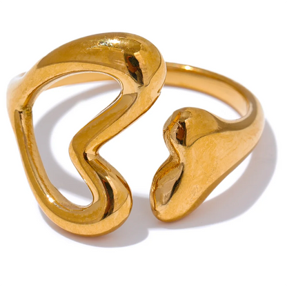 Heart love hollow minimalist chic ring - product image