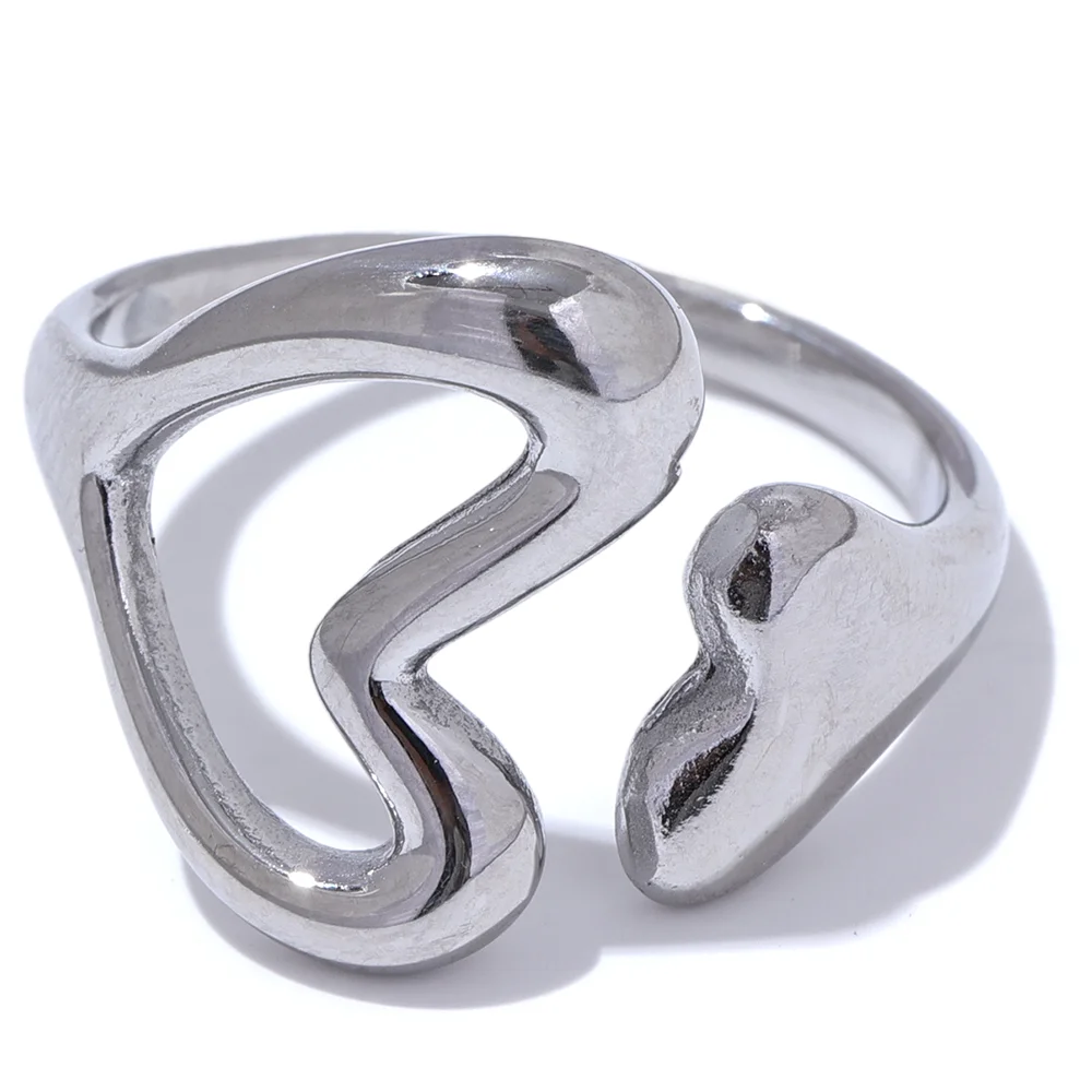 Heart love hollow minimalist chic ring - product image