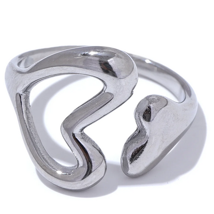 Heart love hollow minimalist chic ring - product image