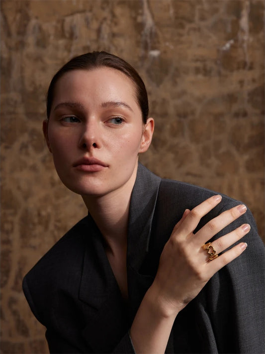 Heart love hollow water resistant fashion finger ring - product image
