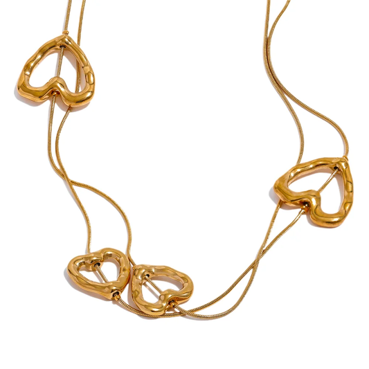 Heart love long temperament chest chain necklace - product image