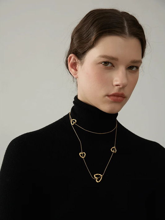 Heart love long temperament chest chain necklace - product image