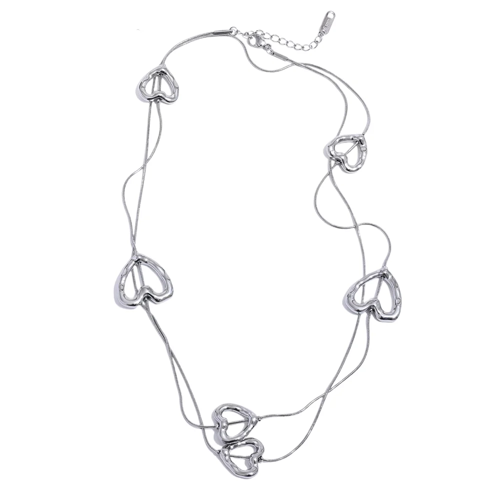 Heart love long temperament chest chain necklace - product image