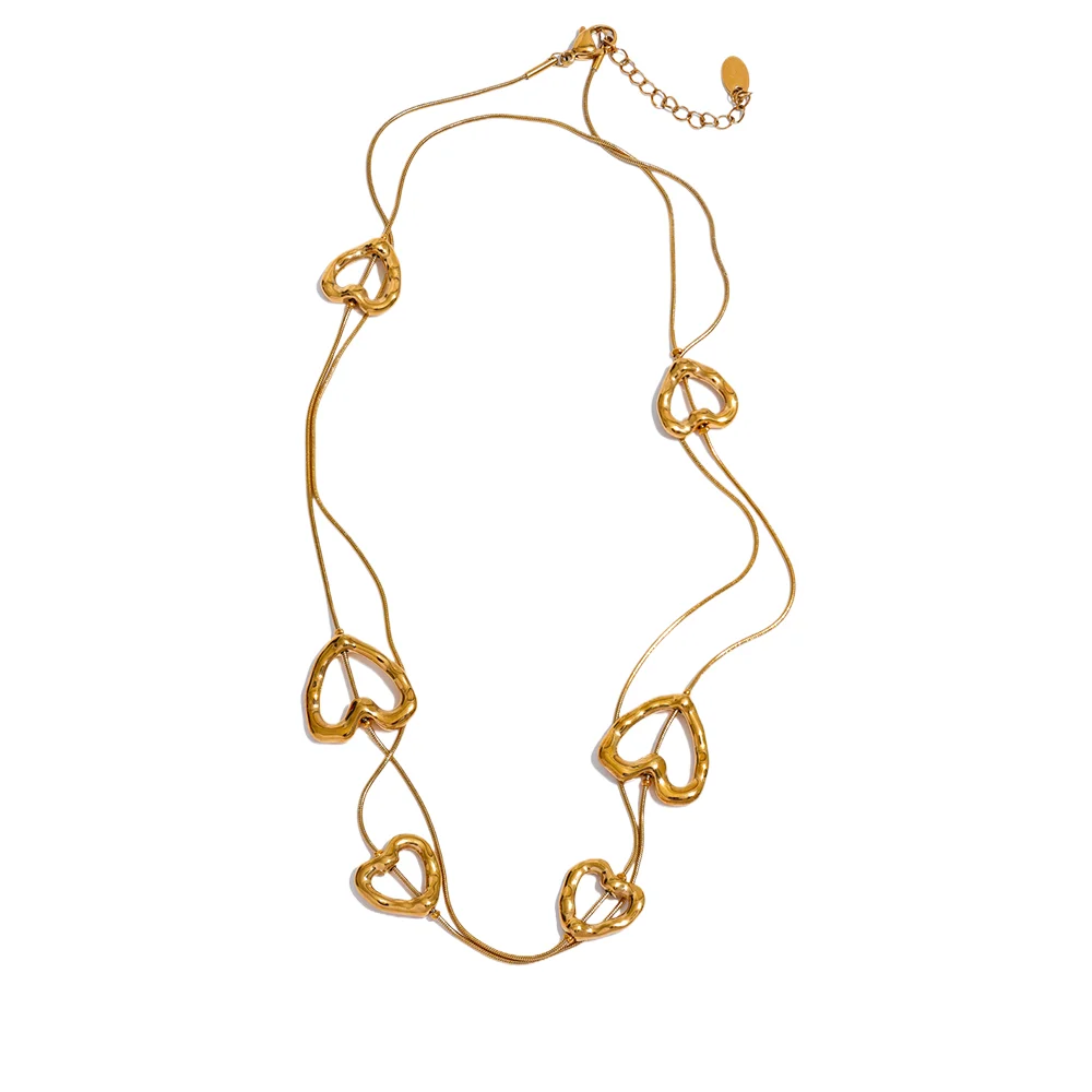 Heart love long temperament chest chain necklace - product image