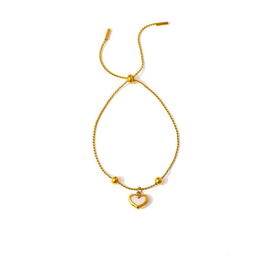 Heart natural shell beach chain bracelet women - product image
