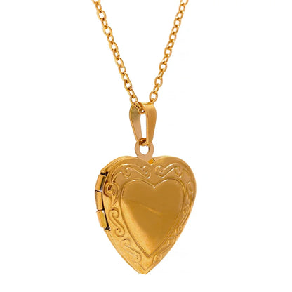 Heart pendant drop photo frame necklace women - product image