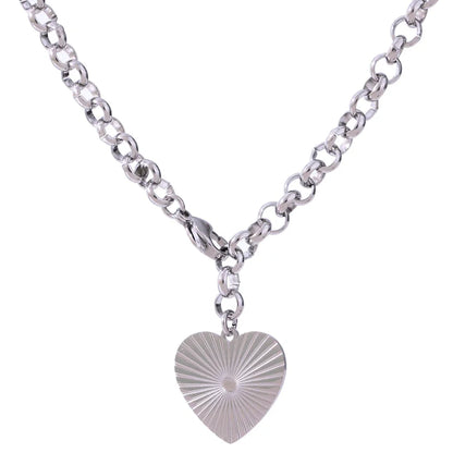 Heart rose flower pendant trendy statement necklace - product image