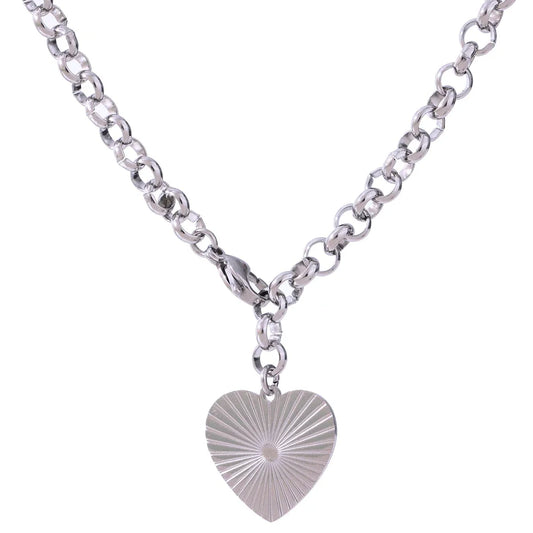 Heart rose flower pendant trendy statement necklace - product image