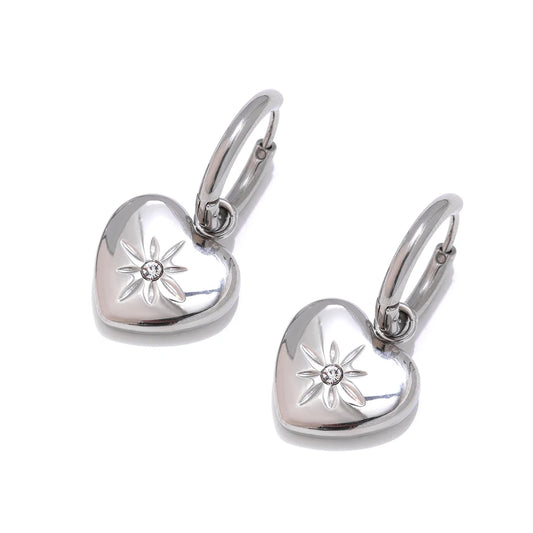 Heart shape huggie hoop earrings women gift - product image