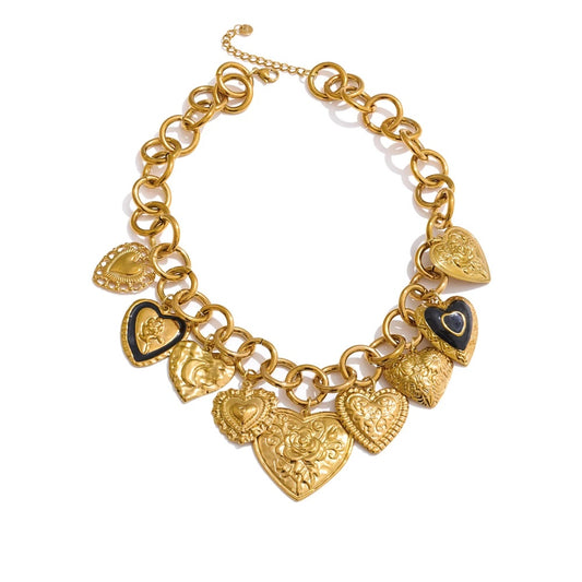 Heart shaped pendant waterproof collar necklace - product image