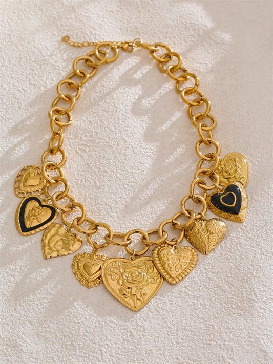 Heart shaped pendant waterproof collar necklace - product image