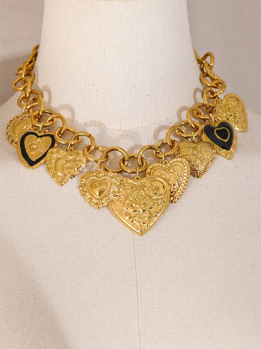 Heart shaped pendant waterproof collar necklace - product image