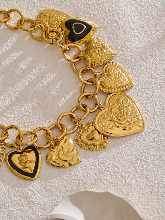 Heart shaped pendant waterproof collar necklace - product image