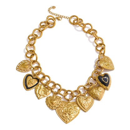 Heart shaped pendant waterproof collar necklace - product image