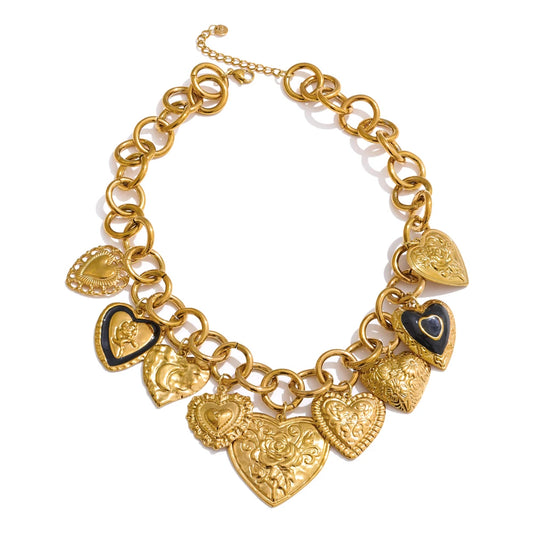 Heart shaped pendant waterproof collar necklace - product image