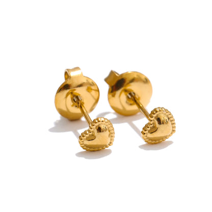 Heart star flower round daily stacked earrings - product image