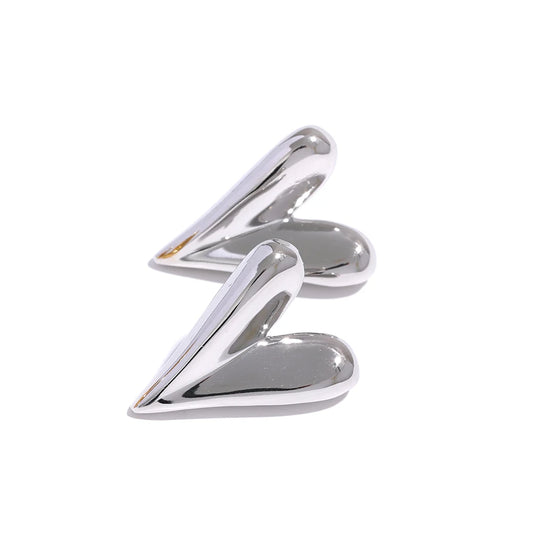 Heart stud push-back basic daily earrings - product image