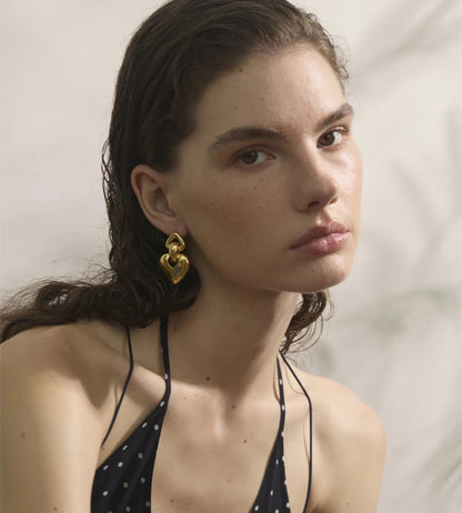 Heart stud rust resistant polished earrings - product image