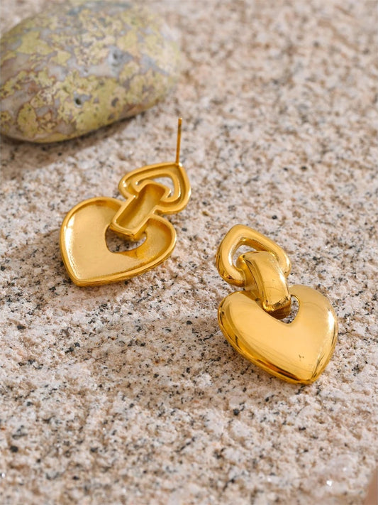 Heart stud rust resistant polished earrings - product image