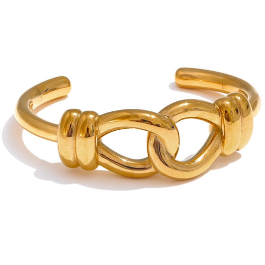 Heavy metal knot cuff open statement bracelet - product image