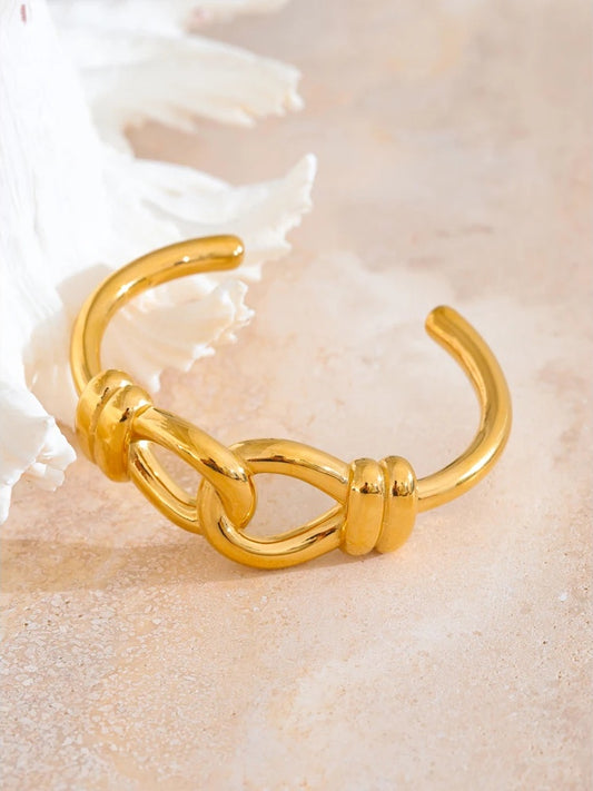 Heavy metal knot cuff open statement bracelet - product image