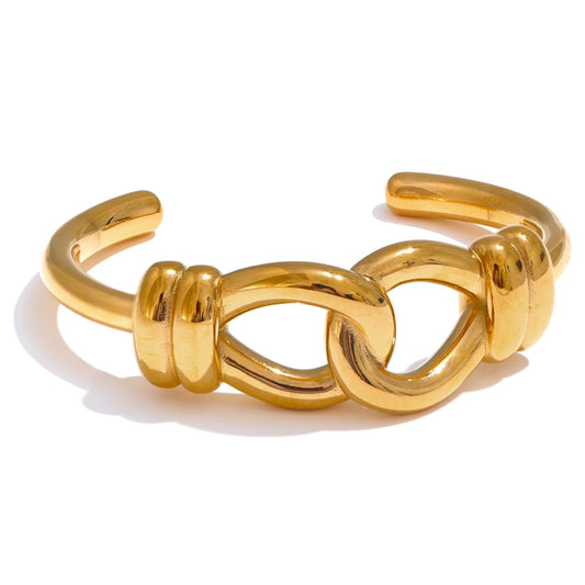 Heavy metal knot cuff open statement bracelet - product image