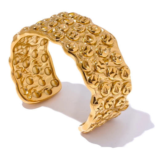 Heavy wide open cuff water resistant bracelet - product image