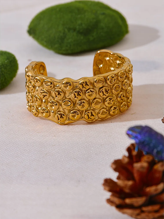 Heavy wide open cuff water resistant bracelet - product image