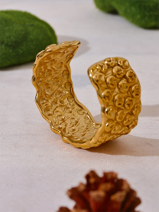 Heavy wide open cuff water resistant bracelet - product image