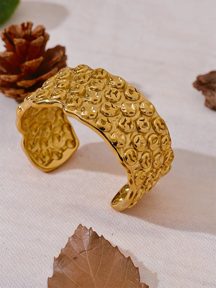 Heavy wide open cuff water resistant bracelet - product image