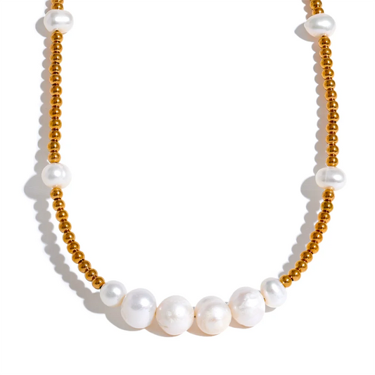 High grade polished freshwater pearl pendant necklace - product image