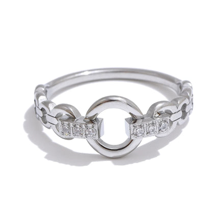 High quality cubic zirconia setting link ring - product image