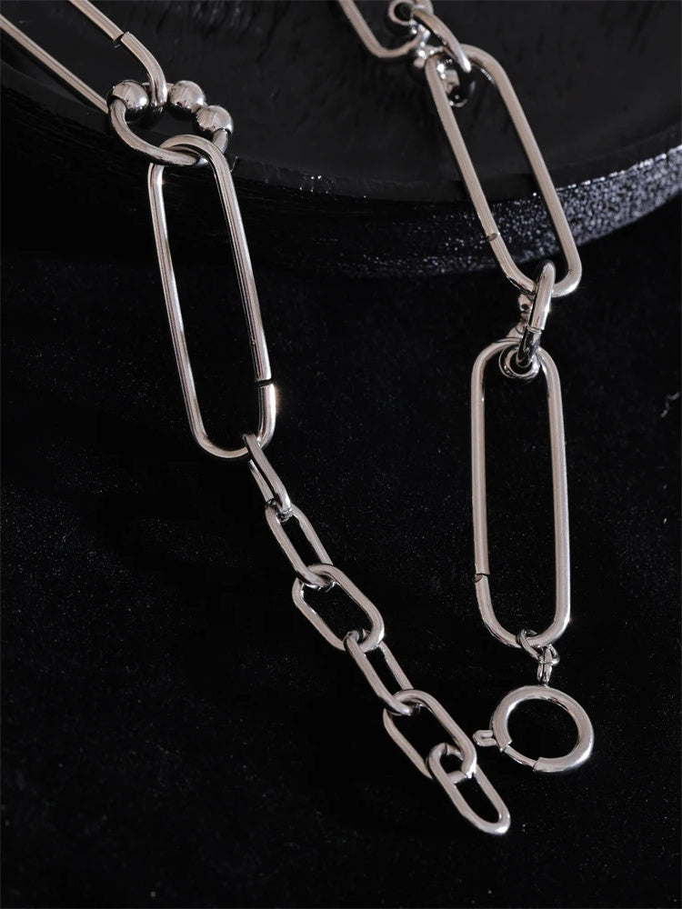 Hip hop rivet drop chain vintage gothic necklace - product image